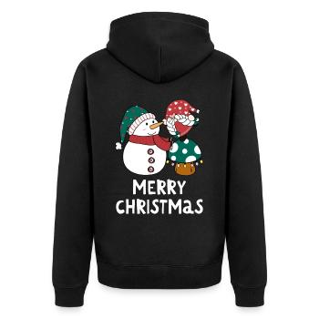 Joyeux Noël Drôle de Chemise de Noël - Veste à capuche bio Premium Unisexe - noir - Dos - Nico (187cm)