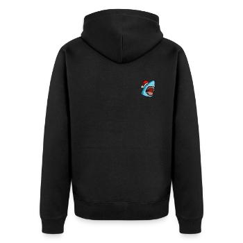 Hai verpixelte Weihnachten - Lustige - Unisex Premium Bio Zip Hoodie - Schwarz - Hinten - Nico (187cm)
