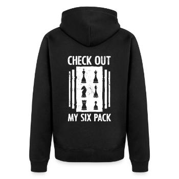 chess, chess player, chess quote - Unisex Premium Organic Zip Hoodie - black - Back - Nico (187cm)