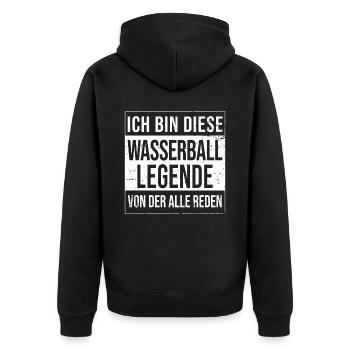 Wasserball-Spieler Geburtstag geboren Legende - Unisex Premium Bio Zip Hoodie - Schwarz - Hinten - Nico (187cm)