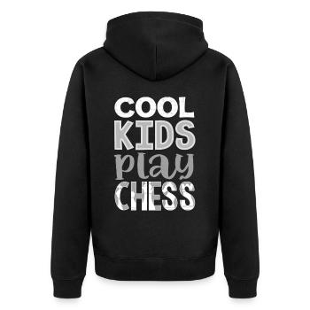 chess, chess player, chess quote - Unisex Premium Organic Zip Hoodie - black - Back - Nico (187cm)
