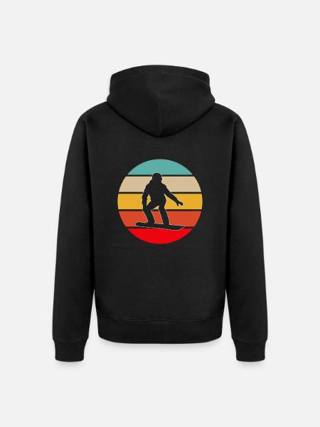Snowboard Rétro - Veste à capuche bio Premium Unisexe - noir