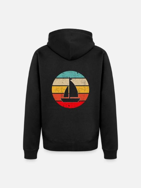 Sailing Retro - Unisex Premium Organic Zip Hoodie - black