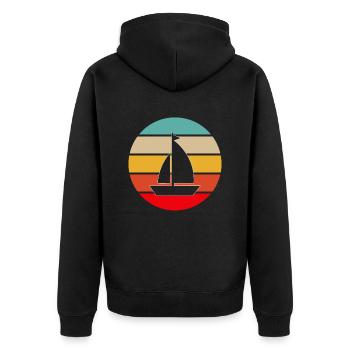 Rétro de la voile - Veste à capuche bio Premium Unisexe - noir - Dos - Nico (187cm)