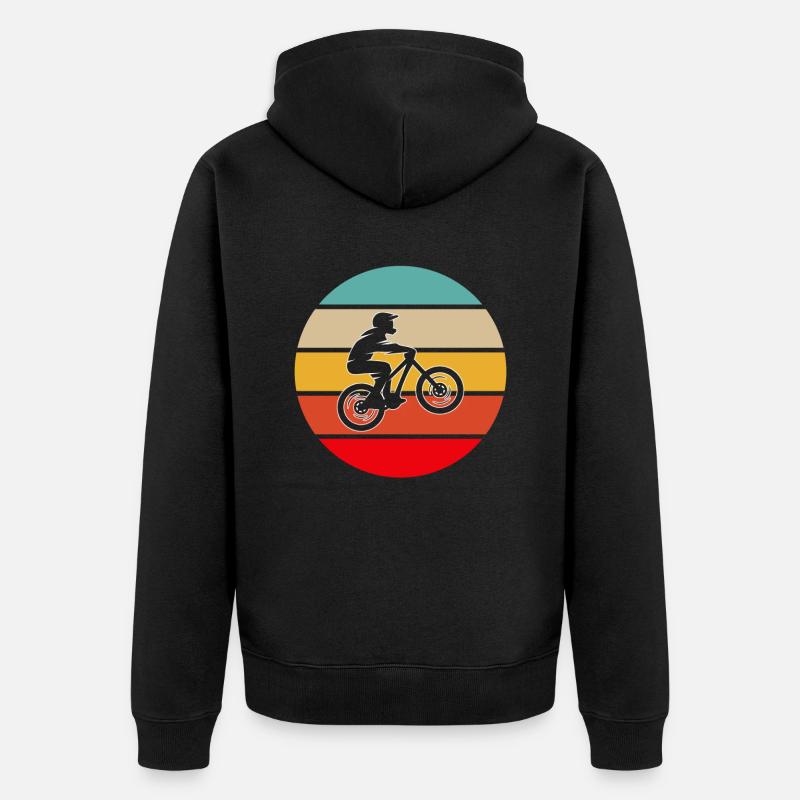 Logo rétro VTT - Veste à capuche bio Premium Unisexe - noir