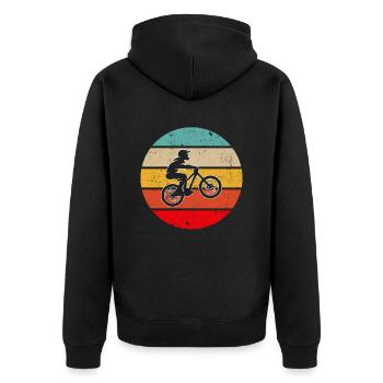 Mountain Bike Retro - Unisex Premium Organic Zip Hoodie - black - Back - Nico (187cm)