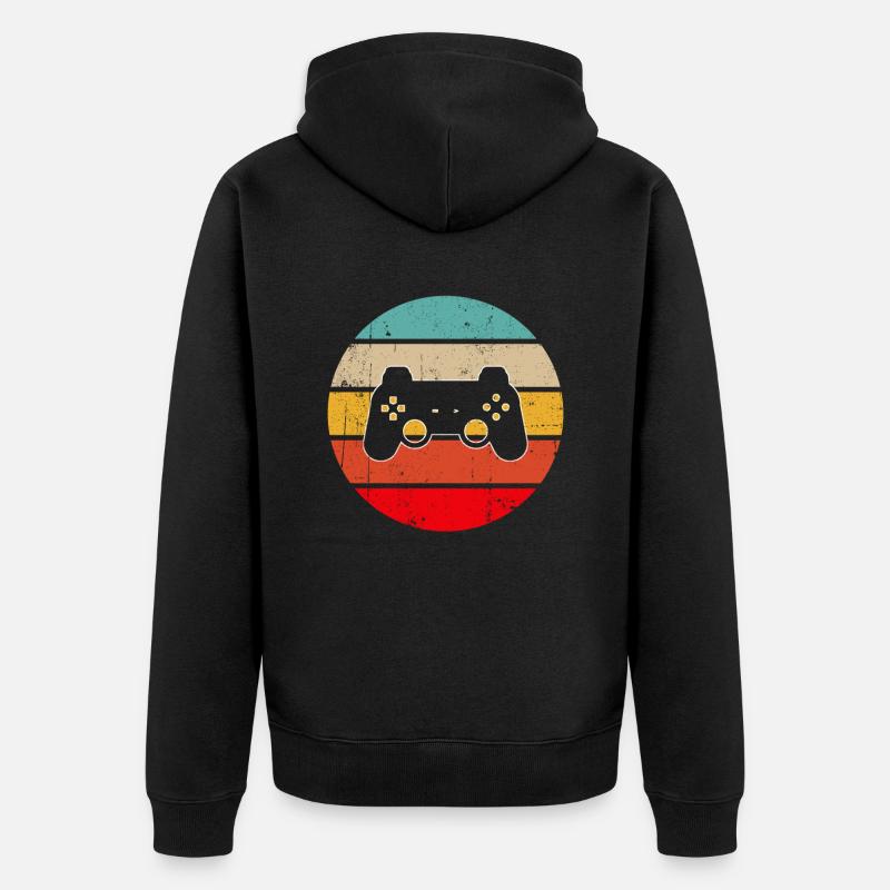 Gaming Rétro - Veste à capuche bio Premium Unisexe - noir