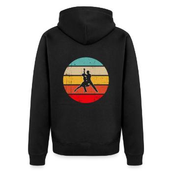 Tanzen Retro - Unisex Premium Bio Zip Hoodie - Schwarz - Hinten - Nico (187cm)