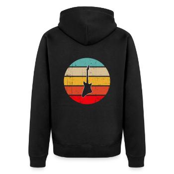 EGitarre Retro - Unisex Premium Organic Zip Hoodie - black - Back - Nico (187cm)