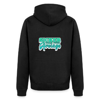 Hip Hop - Unisex Premium Bio Zip Hoodie - Schwarz - Hinten - Nico (187cm)