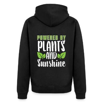 Vegan Diet Powered By Plants Meatless Dairy Free - Unisex Premium Organic Zip Hoodie - black - Back - Nico (187cm)
