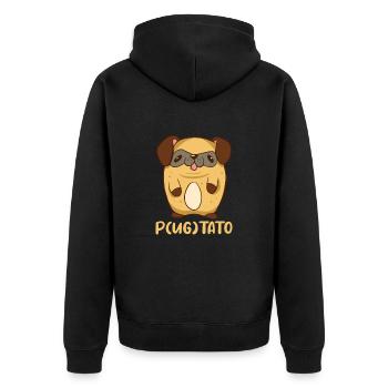 Carlin Chien Chien Ami Pet Pug Pug Pug Cadeau - Veste à capuche bio Premium Unisexe - noir - Dos - Nico (187cm)