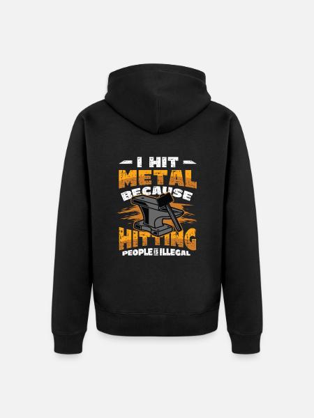 Hit Metal Blacksmith - Unisex Premium Organic Zip Hoodie - black