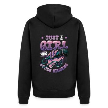 Juste une fille qui aime chanter, chanteuse de chorale - Veste à capuche bio Premium Unisexe - noir - Dos - Nico (187cm)