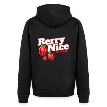 Je suis Berry Nice parce que je suis végétarien - Go - Veste à capuche bio Premium Unisexe - noir - Dos - Nico (187cm)