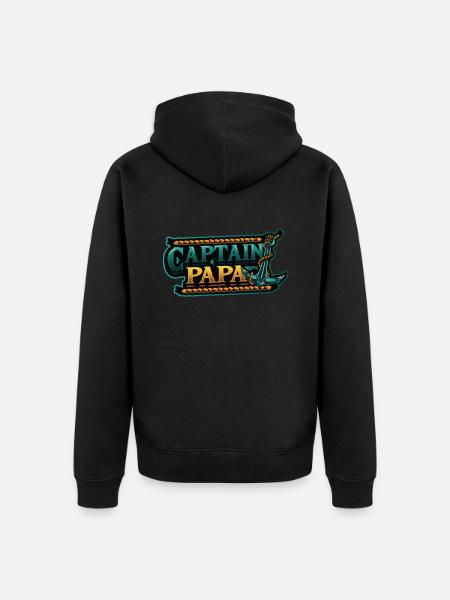 Captain Papa Boating - Unisex Premium Organic Zip Hoodie - black