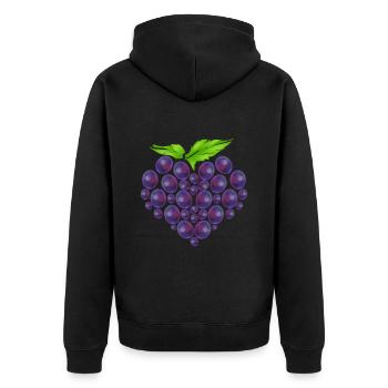 Vitis Vine of Berries In Heart Shape - Vegetarian - Unisex Premium Organic Zip Hoodie - black - Back - Nico (187cm)