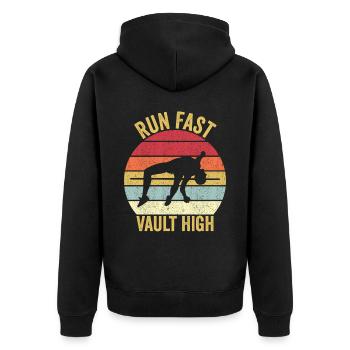 Fun Perle Vault Saut à la Perche Rapide - Veste à capuche bio Premium Unisexe - noir - Dos - Nico (187cm)