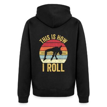Funny Pole Vaulting Pole Vault How I Roll - Unisex Premium Organic Zip Hoodie - black - Back - Nico (187cm)