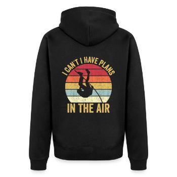 Fun Pole Vault Pole Vault - Unisex Premium Organic Zip Hoodie - black - Back - Nico (187cm)