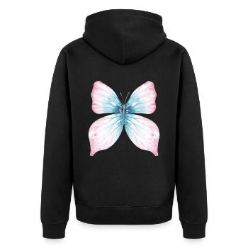 Ailes de papillon Carnaval des papillons Carnaval - Veste à capuche bio Premium Unisexe - noir - Dos - Nico (187cm)