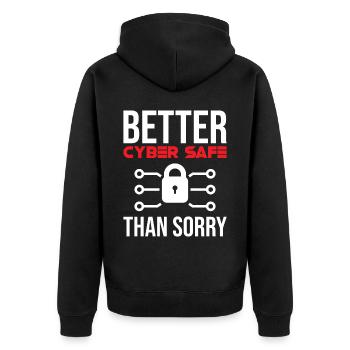 Cybersecurity Computer Security Cybersecurity - Unisex Premium Organic Zip Hoodie - black - Back - Nico (187cm)