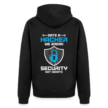 Cybersecurity Computer Security Cybersecurity - Unisex Premium Organic Zip Hoodie - black - Back - Nico (187cm)