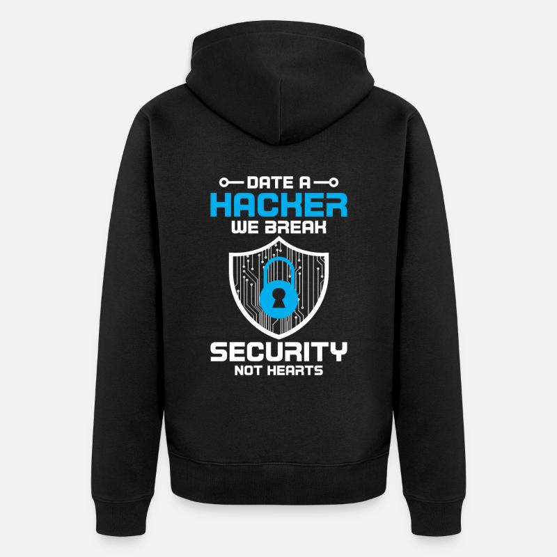 Cybersecurity Computersicherheit Cybersecurity - Unisex Premium Bio Zip Hoodie - Schwarz
