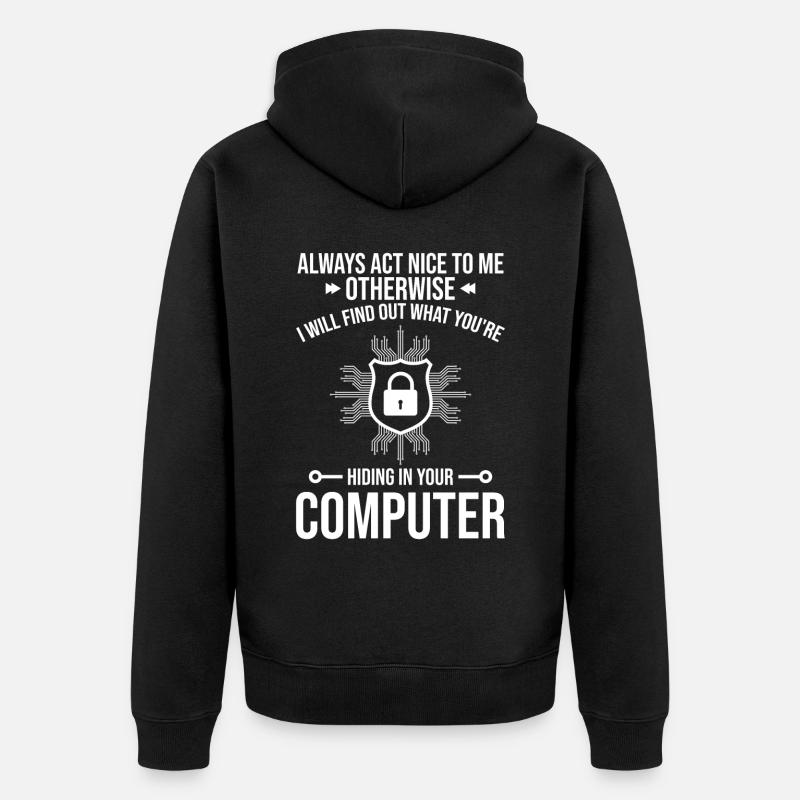 Cybersecurity Computer Security Cybersecurity - Unisex Premium Organic Zip Hoodie - black