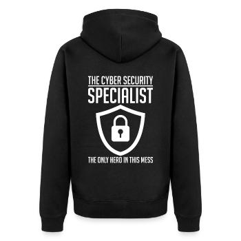 Cybersecurity Computer Security Cybersecurity - Unisex Premium Organic Zip Hoodie - black - Back - Nico (187cm)