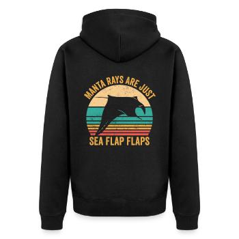 Lustige Manta Rochen Stachelrochen sind nur Meeres - Unisex Premium Bio Zip Hoodie - Schwarz - Hinten - Nico (187cm)