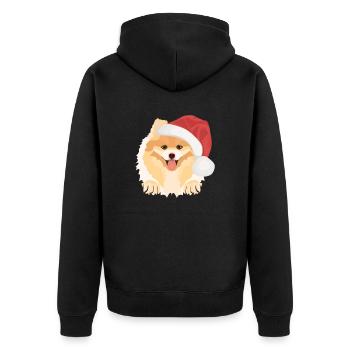 Zwergspitz Joyeux Noël - Veste à capuche bio Premium Unisexe - noir - Dos - Nico (187cm)