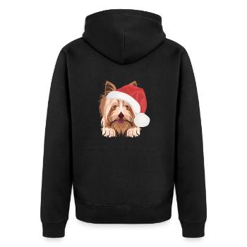 Yorkshire Terrier Joyeux Noël - Veste à capuche bio Premium Unisexe - noir - Dos - Nico (187cm)