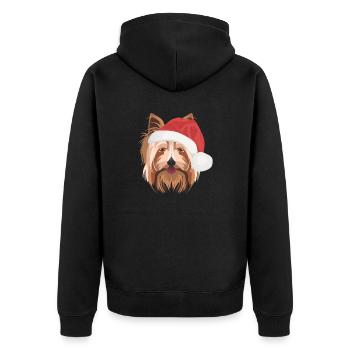 Yorkshire Terrier Joyeux Noël - Veste à capuche bio Premium Unisexe - noir - Dos - Nico (187cm)
