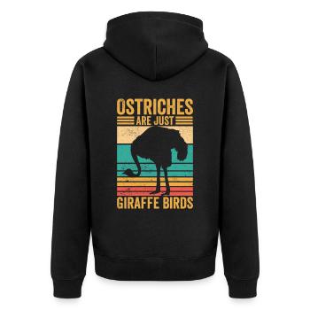 Drôles d’autruches ne sont que des girafes oiseaux rétro - Veste à capuche bio Premium Unisexe - noir - Dos - Nico (187cm)