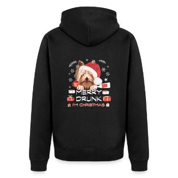 Marché de Noël Yorkshire Terrier - Veste à capuche bio Premium Unisexe - noir - Dos - Nico (187cm)