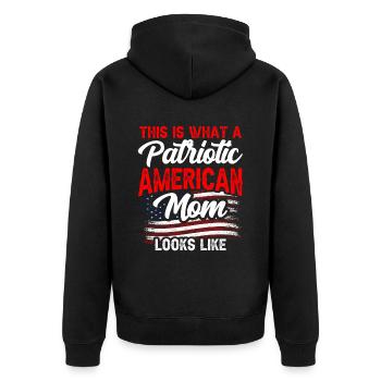 Voici à quoi ressemble une mère américaine patriote aux États-Unis - Veste à capuche bio Premium Unisexe - noir - Dos - Nico (187cm)