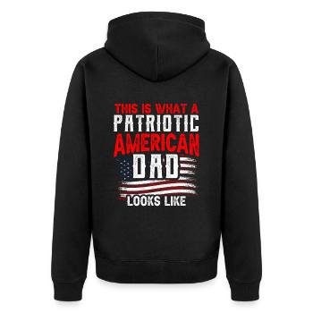 Voici à quoi ressemble un père américain patriote - Veste à capuche bio Premium Unisexe - noir - Dos - Nico (187cm)