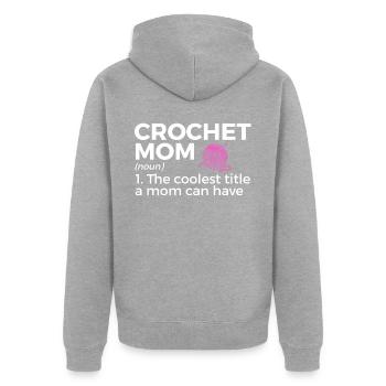 Crochet - Veste à capuche bio Premium Unisexe - gris chiné - Dos - Nico (187cm)