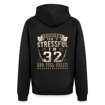 Taxidermists 32nd birthday Taxidermists - Unisex Premium Organic Zip Hoodie - black - Back - Nico (187cm)