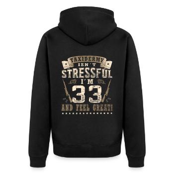 Taxidermistes 33e anniversaire Taxidermistes - Veste à capuche bio Premium Unisexe - noir - Dos - Nico (187cm)