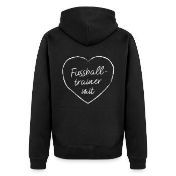 Fußballtrainer mit Herz Trainer Fußballmannschaft - Unisex Premium Bio Zip Hoodie - Schwarz - Hinten - Nico (187cm)