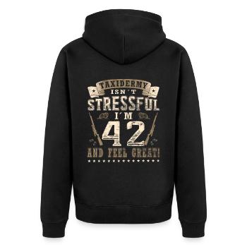 Taxidermistes 42e anniversaire Taxidermistes - Veste à capuche bio Premium Unisexe - noir - Dos - Nico (187cm)