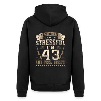 Taxidermistes 43e anniversaire Taxidermistes - Veste à capuche bio Premium Unisexe - noir - Dos - Nico (187cm)