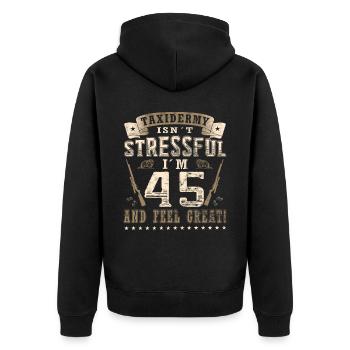 Taxidermistes 45e anniversaire Taxidermistes - Veste à capuche bio Premium Unisexe - noir - Dos - Nico (187cm)