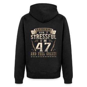Taxidermistes 47e anniversaire Taxidermistes - Veste à capuche bio Premium Unisexe - noir - Dos - Nico (187cm)