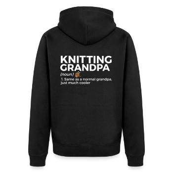 Stricken - Unisex Premium Bio Zip Hoodie - Schwarz - Hinten - Nico (187cm)