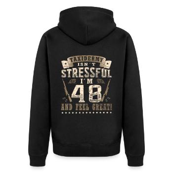Taxidermists 48th birthday Taxidermists - Unisex Premium Organic Zip Hoodie - black - Back - Nico (187cm)