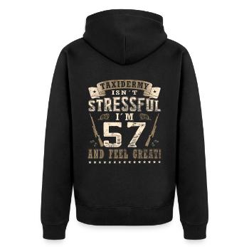 Taxidermistes 57e anniversaire Taxidermistes - Veste à capuche bio Premium Unisexe - noir - Dos - Nico (187cm)
