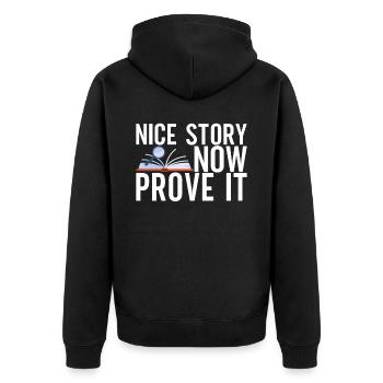 Englisch Lehrer English Teacher - Unisex Premium Organic Zip Hoodie - black - Back - Nico (187cm)